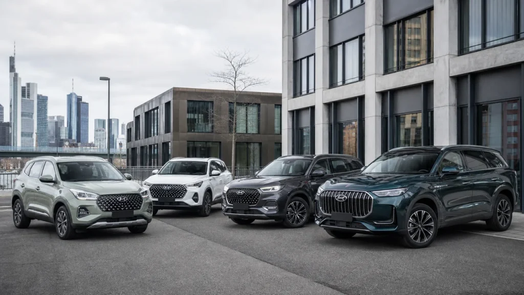 Chery Tiggo 4, Tiggo 7, Tiggo 8 и Tiggo 9 перед выходом марки на рынок Германии