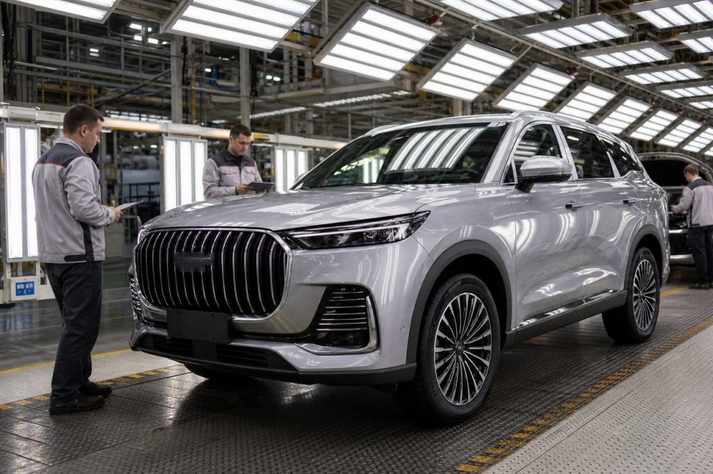 Редакционная иллюстрация к новости «Tenet T9 на базе Chery Tiggo 9 готовили к производству в Калуге»